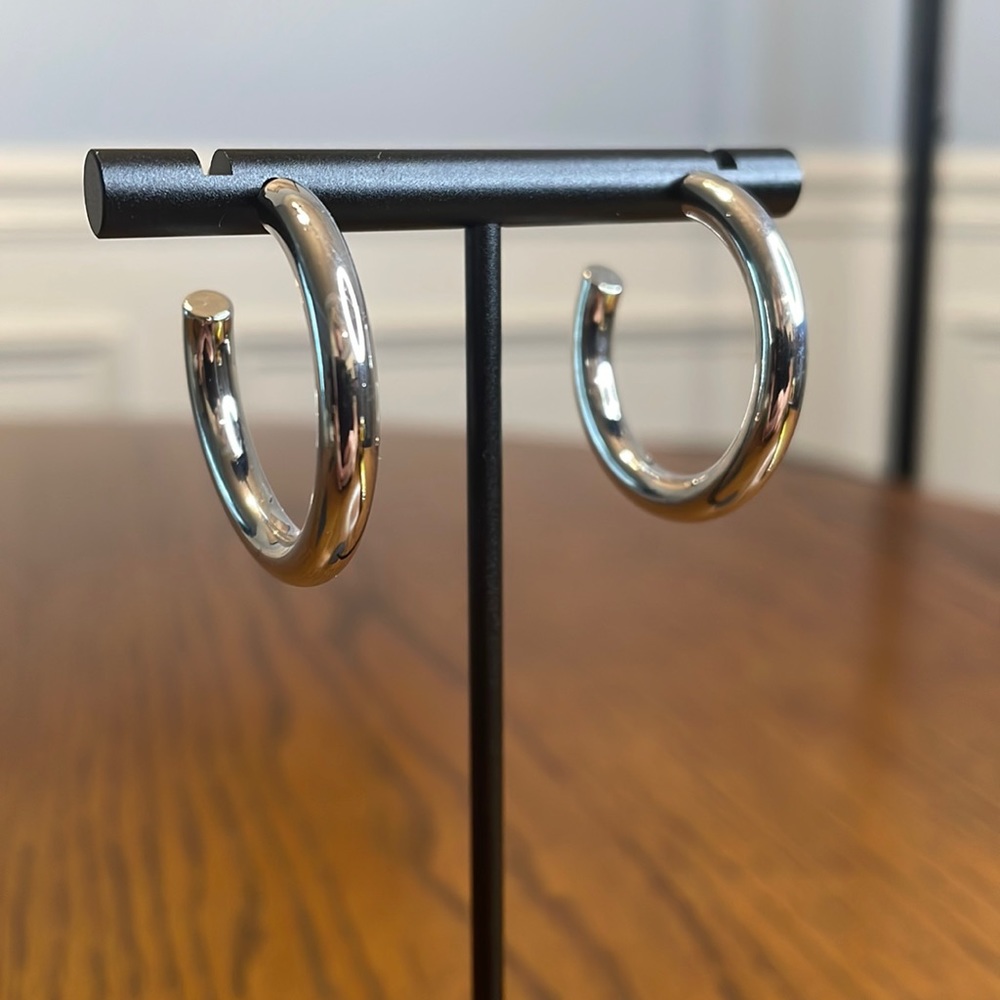 Chunky Silver Hoop Earrings